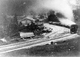Der Endbahnhof der Waldbahn bei der Waitzinger-Alm