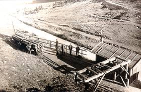 Bremsberg I. am Spitzingsattel. Rechts oben das Anschlu�gleis zum Holzlagerplatz an den Westabh�ngen des J�gerkamps.