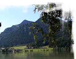 Blick von der Insel W�rth �ber den Schliersee